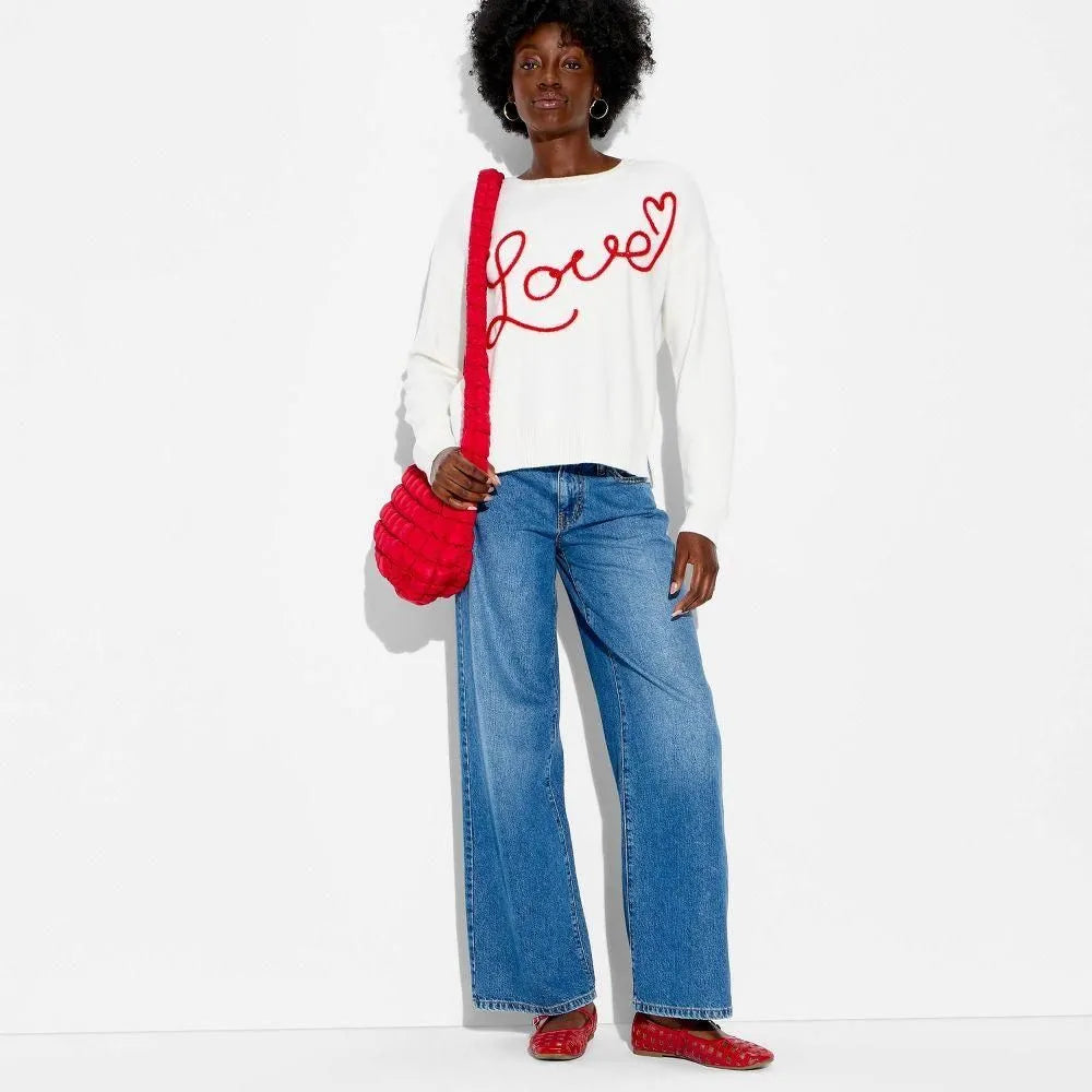 Women's Love Graphic Pullover Sweater