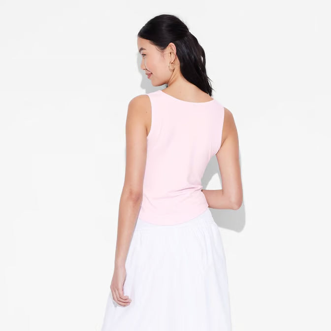 Women's Cowl Neck Tank Top Light Pink