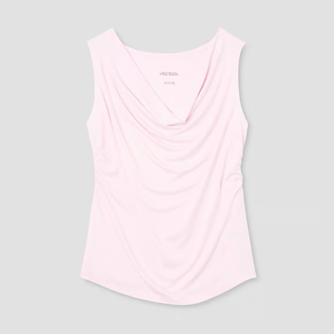 Women's Cowl Neck Tank Top Light Pink
