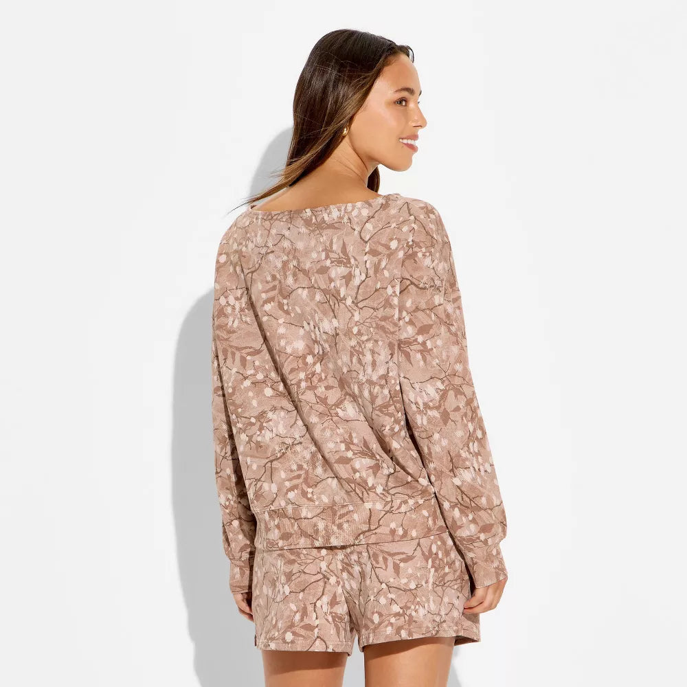 Women's Doe Print Camo Graphic Pullover Sweatshirt
