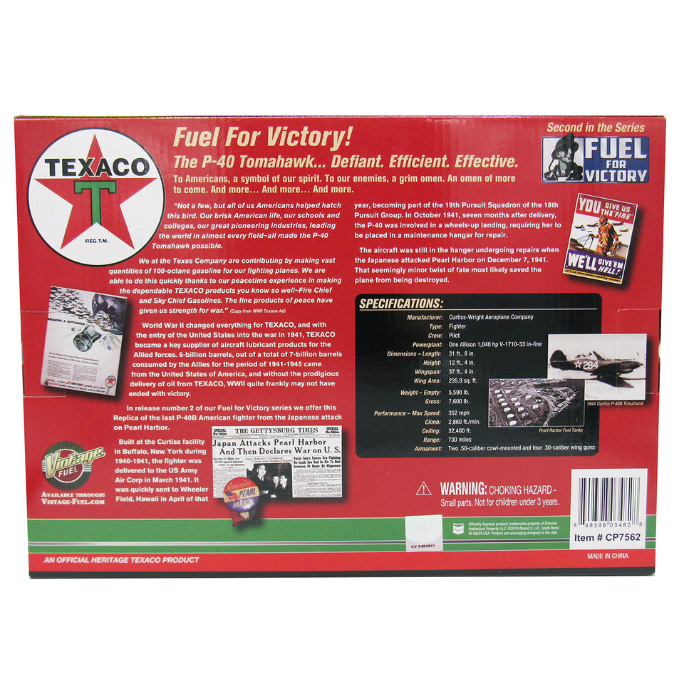 1941 Curtiss P-40B Tomahawk Texaco Heritage Diecast Collectible Airplane