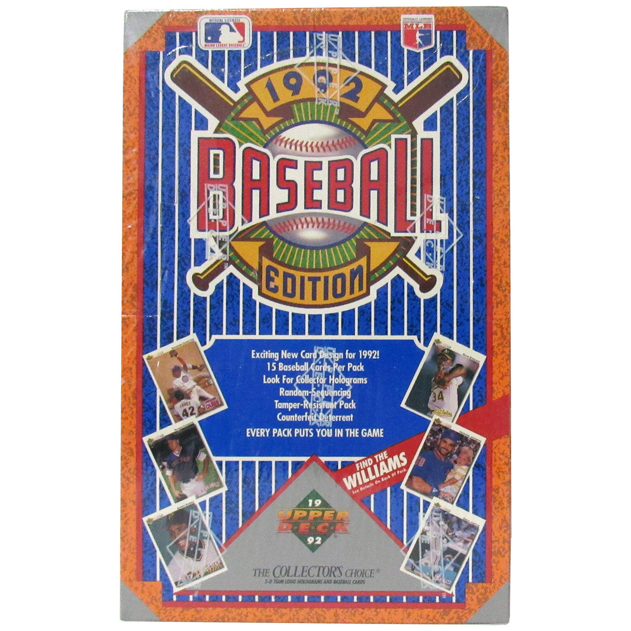 1992 Upper Deck Baseball Card Box 36 Foil Packs