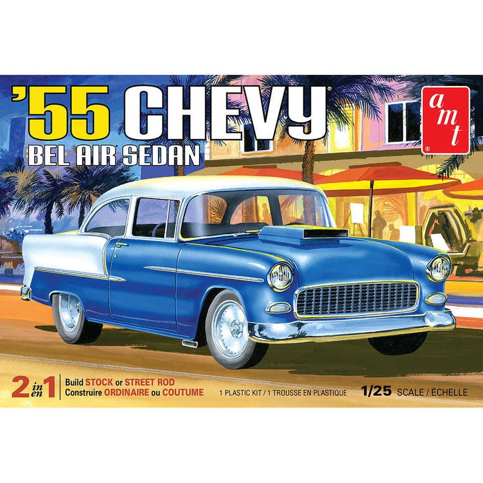 AMT 1955 Chevy Bel Air Sedan 2 in 1 Model Car Kit