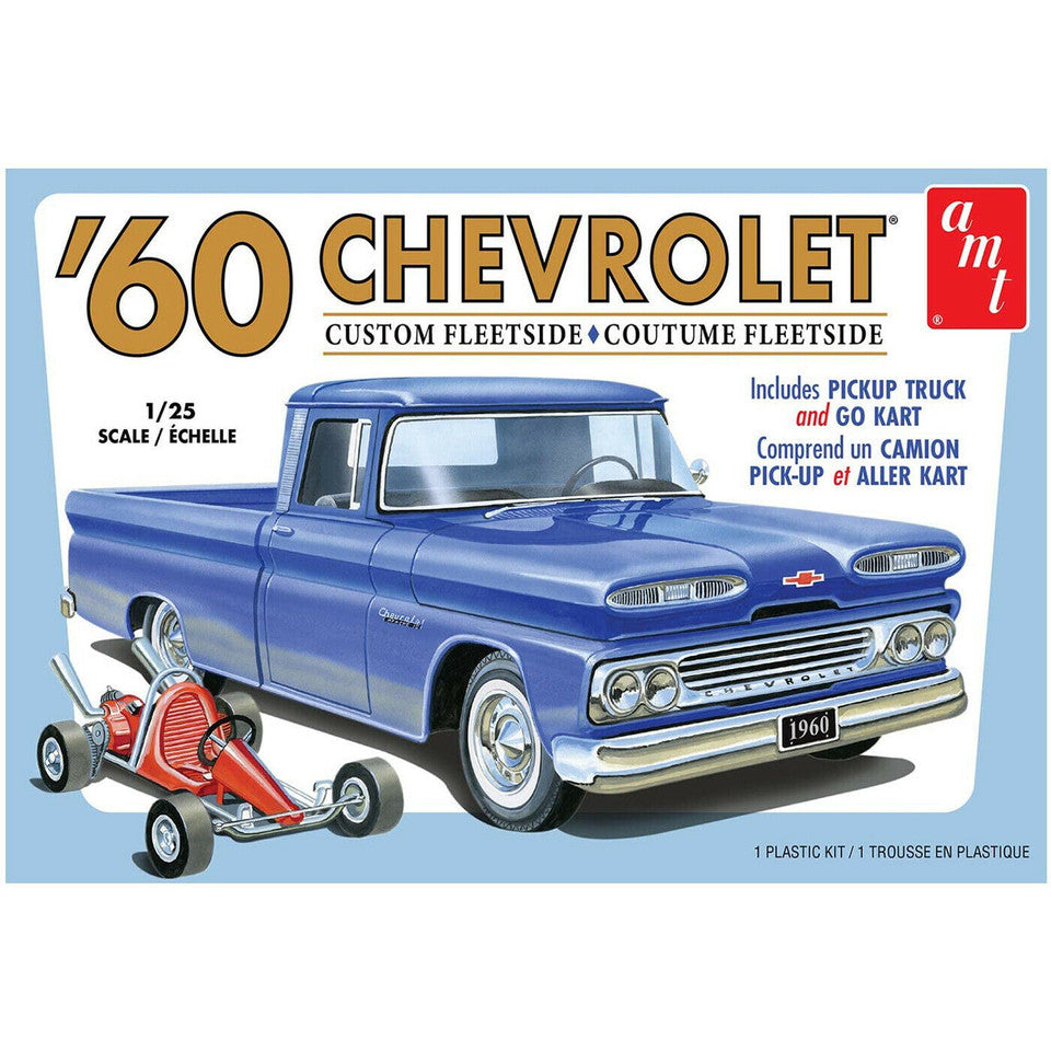 AMT 1960 Chevrolet Fleetside Pickup Truck with Go Kart Model Kit