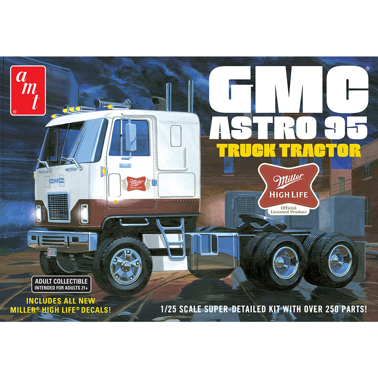 AMT 95 GMC Astro Semi Tractor Miller Beer Model Kit 1230