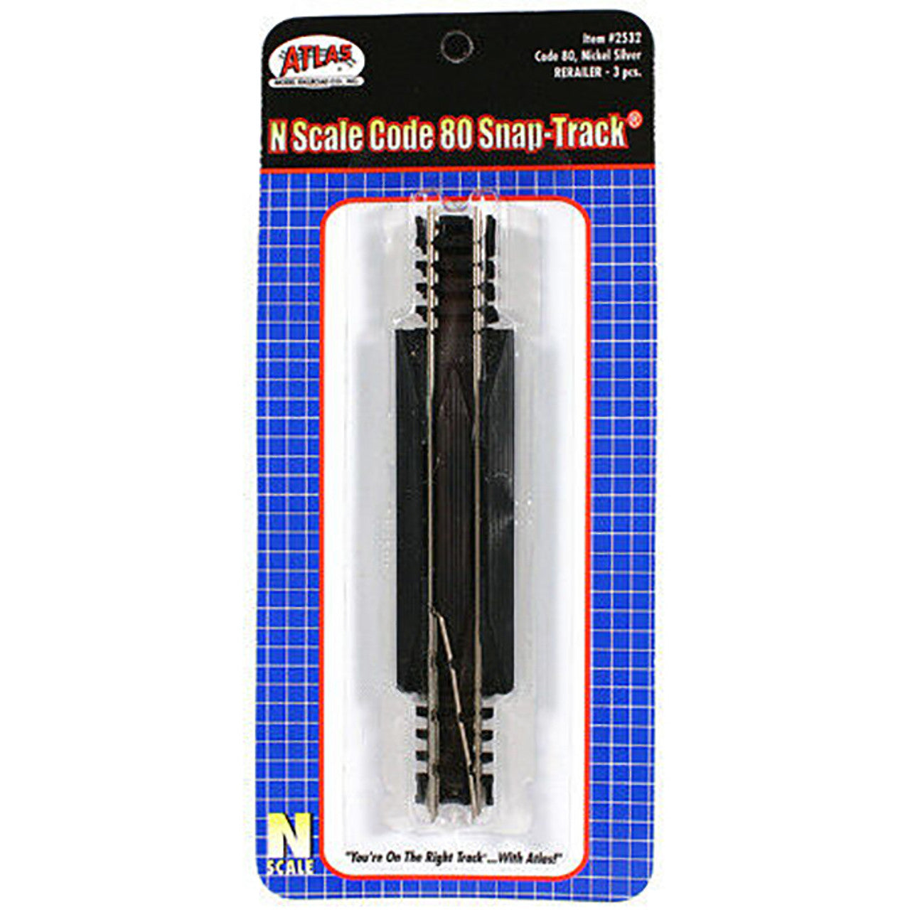 Atlas N Scale Code 80 Snap Track Rerailer 3 Pieces 2532