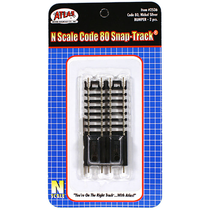 Atlas N Scale Code 80 Snap Track Bumper 2 Pieces 2536