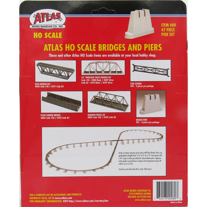 Atlas Model Railroad Over and Under Pier Set 47 Pieces