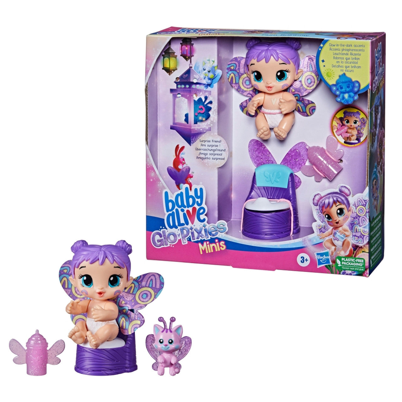 Baby Alive Glo Pixies Mini Plum Rainbow Doll