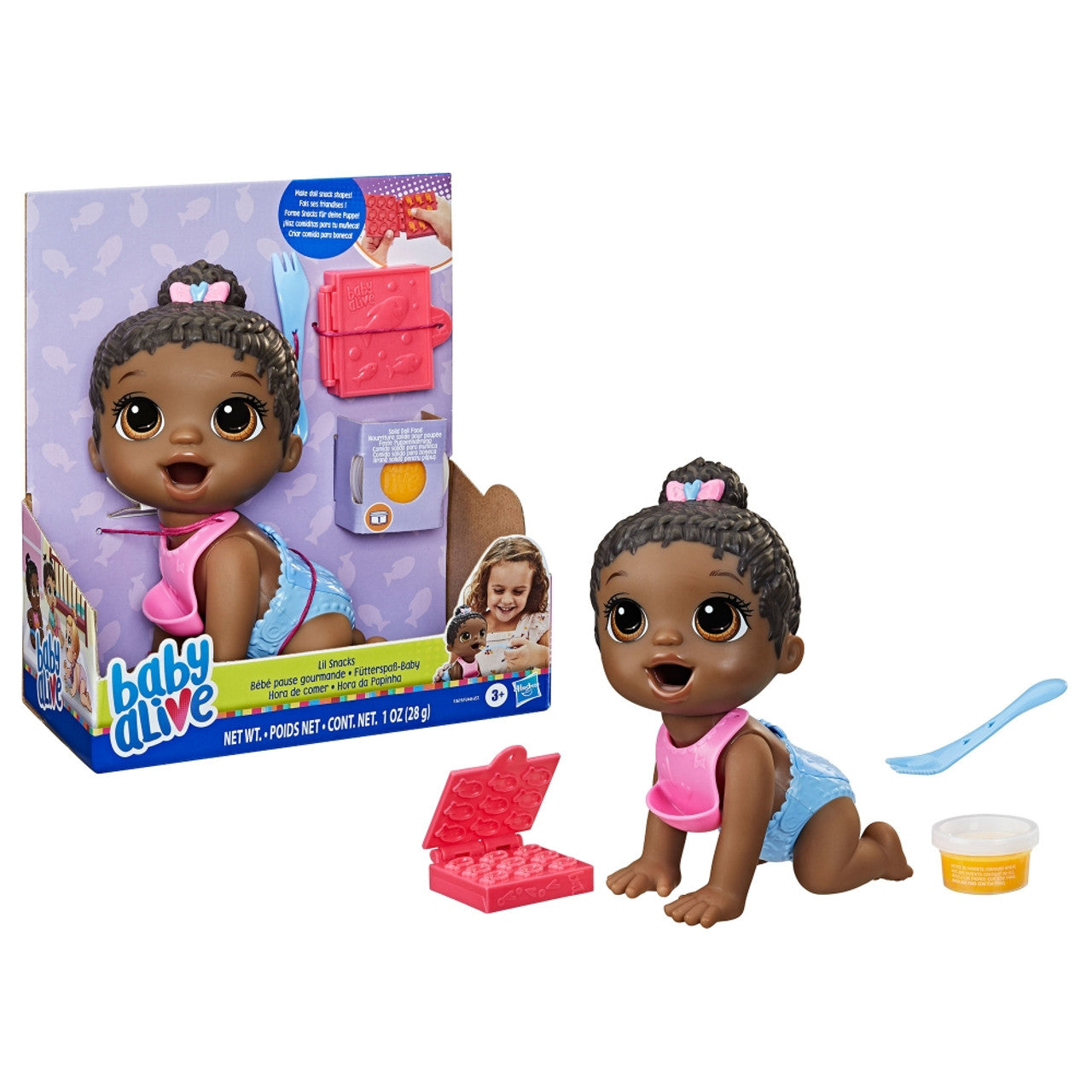Baby Alive Lil Snacks African-American Baby Doll