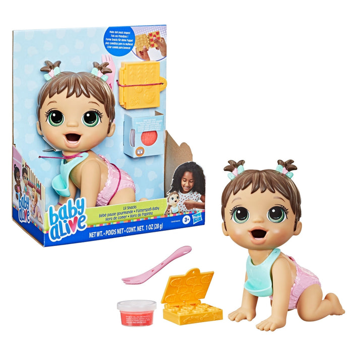 Baby Alive Lil Snacks Brunette Baby Doll