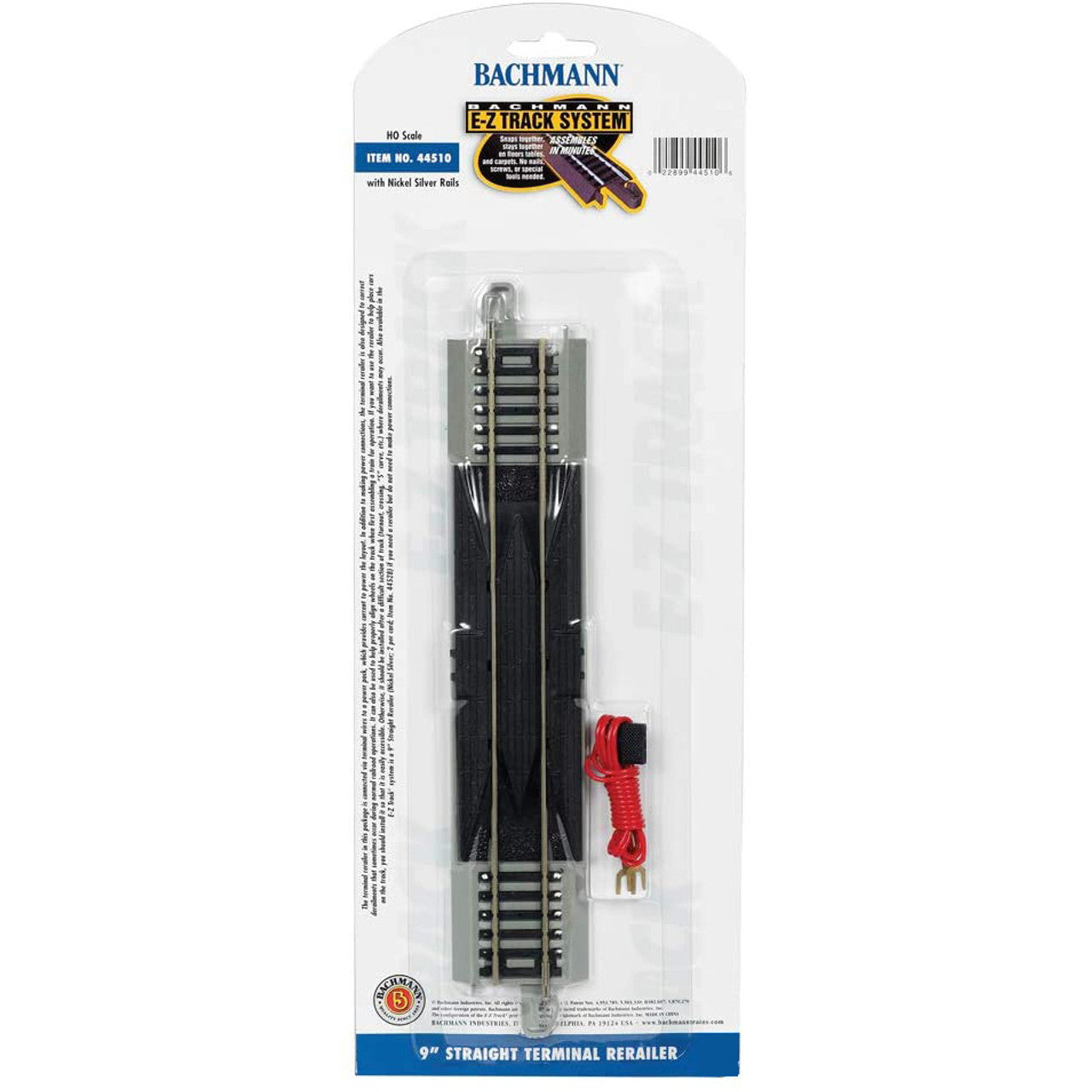 Bachmann HO Scale 9 Inch Straight Track Terminal Rerailer 44510