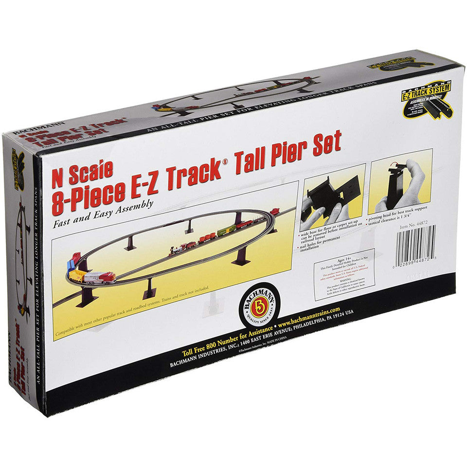 Bachmann 8 Piece EZ Track Tall Pier Set N Scale