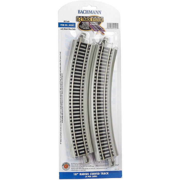 Bachmann Snap Fit 18 Inch Curved Track 4 Pack 44501