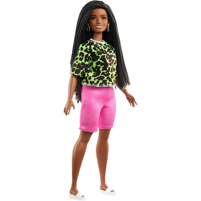Barbie Fashionista Doll in Neon Green Animal Print Shirt and Pink Shorts