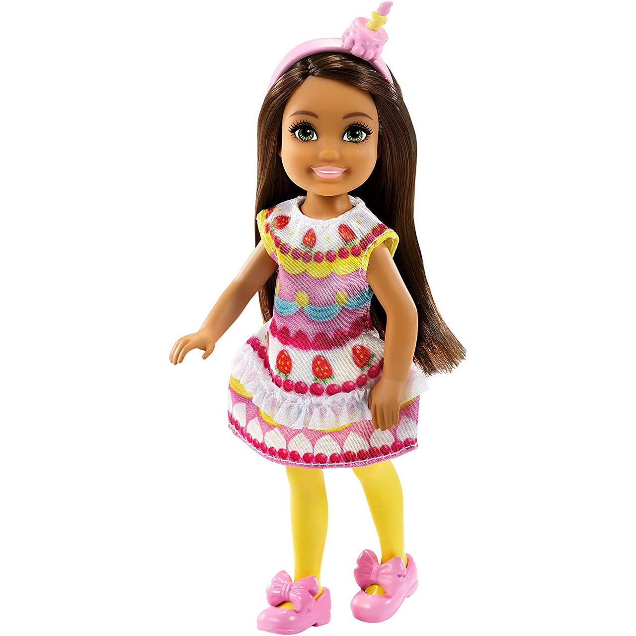 Barbie Club Chelsea Dress-Up Doll in Cake Costume with Pet and Accessories