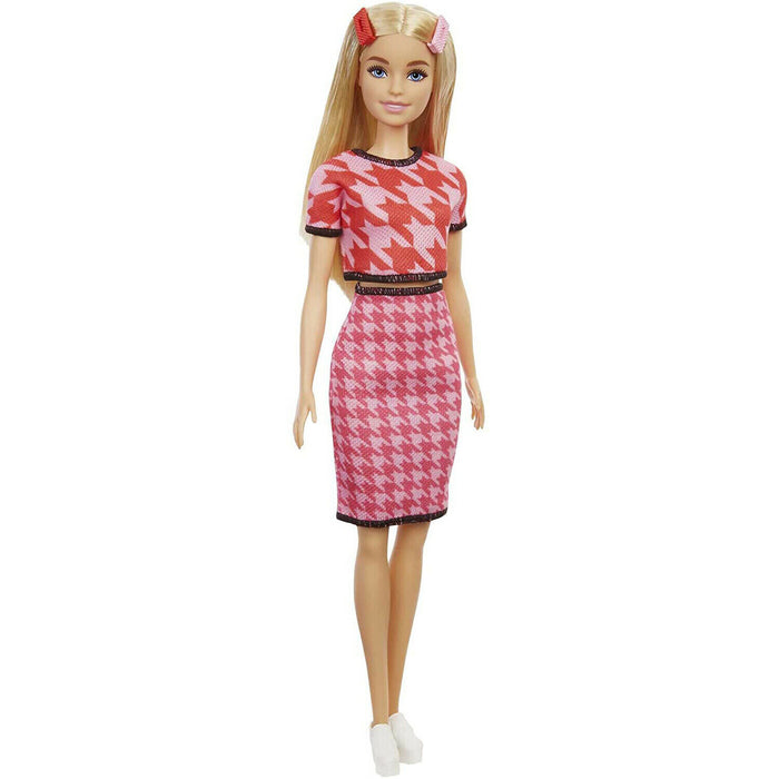 Barbie Fashionista Doll with Pink Outfit and Pink Barrettes