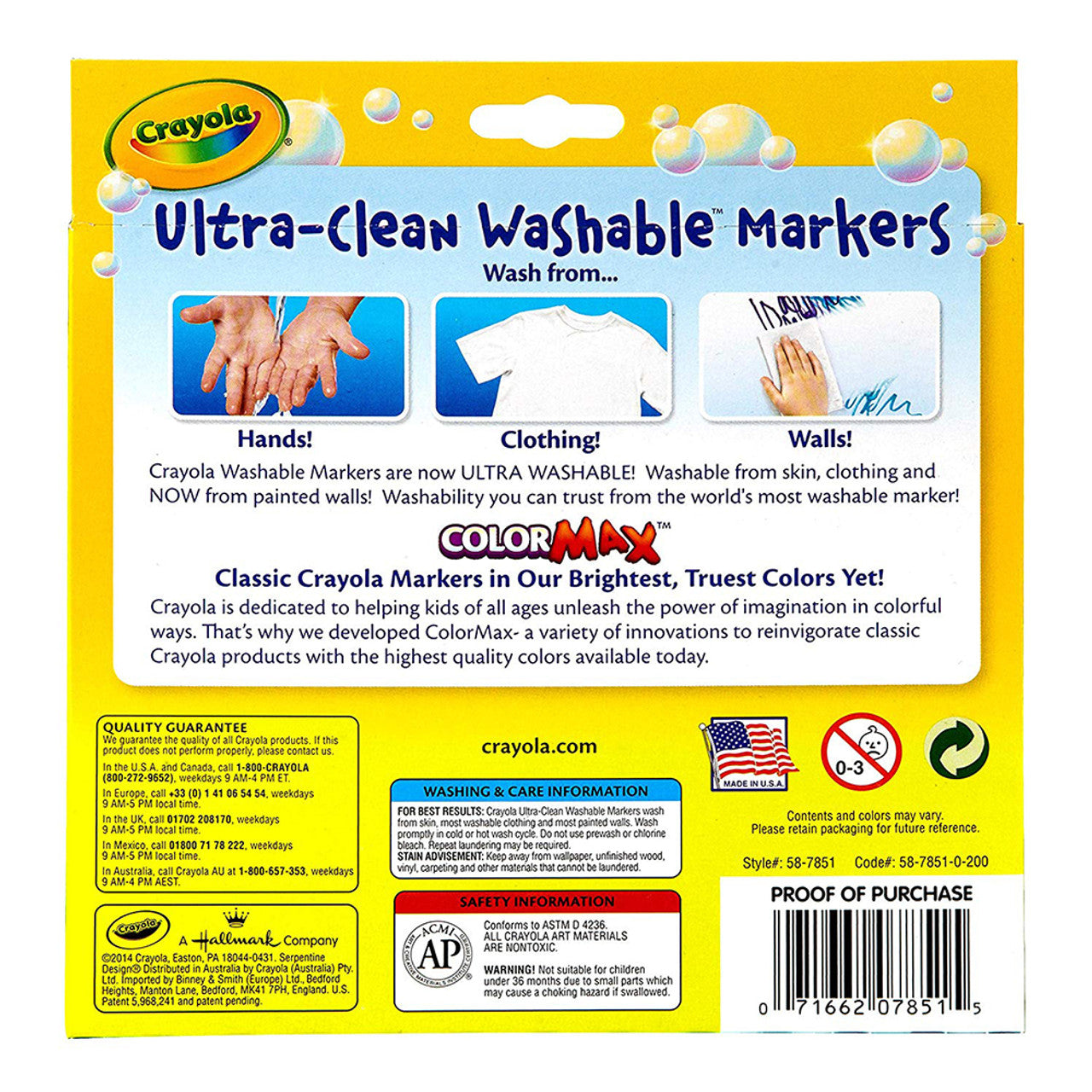 Crayola 10 Count Ultraclean Broad Line Washable Markers