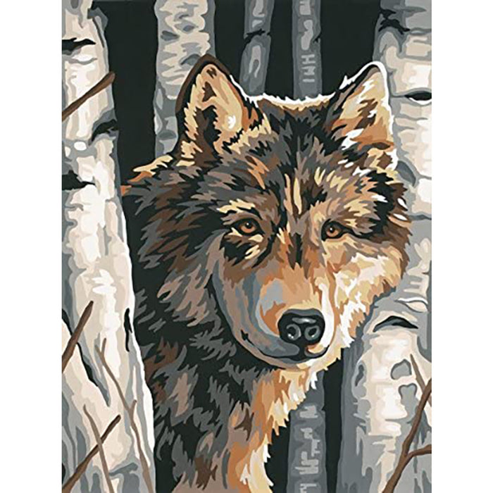 Dimensions Paint Works Wolf Among Birches Paint by Number Kit