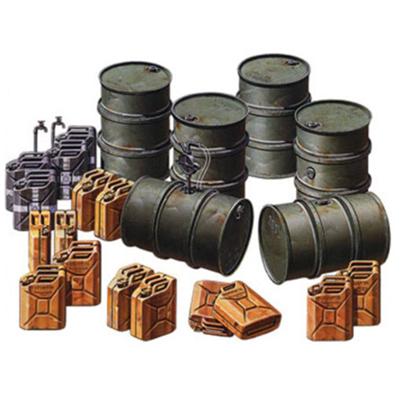 Tamiya Military Miniatures German Fuel Drum Set