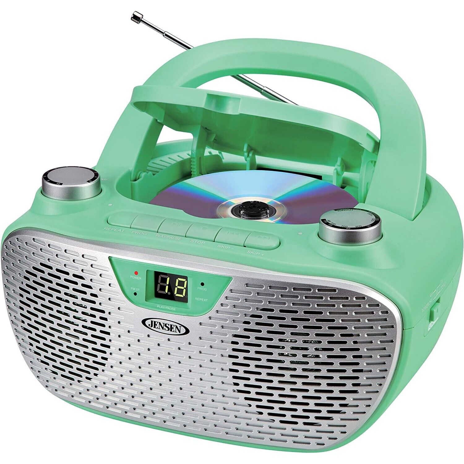 Jensen Portable Stereo CD Player With AM/FM Radio Green