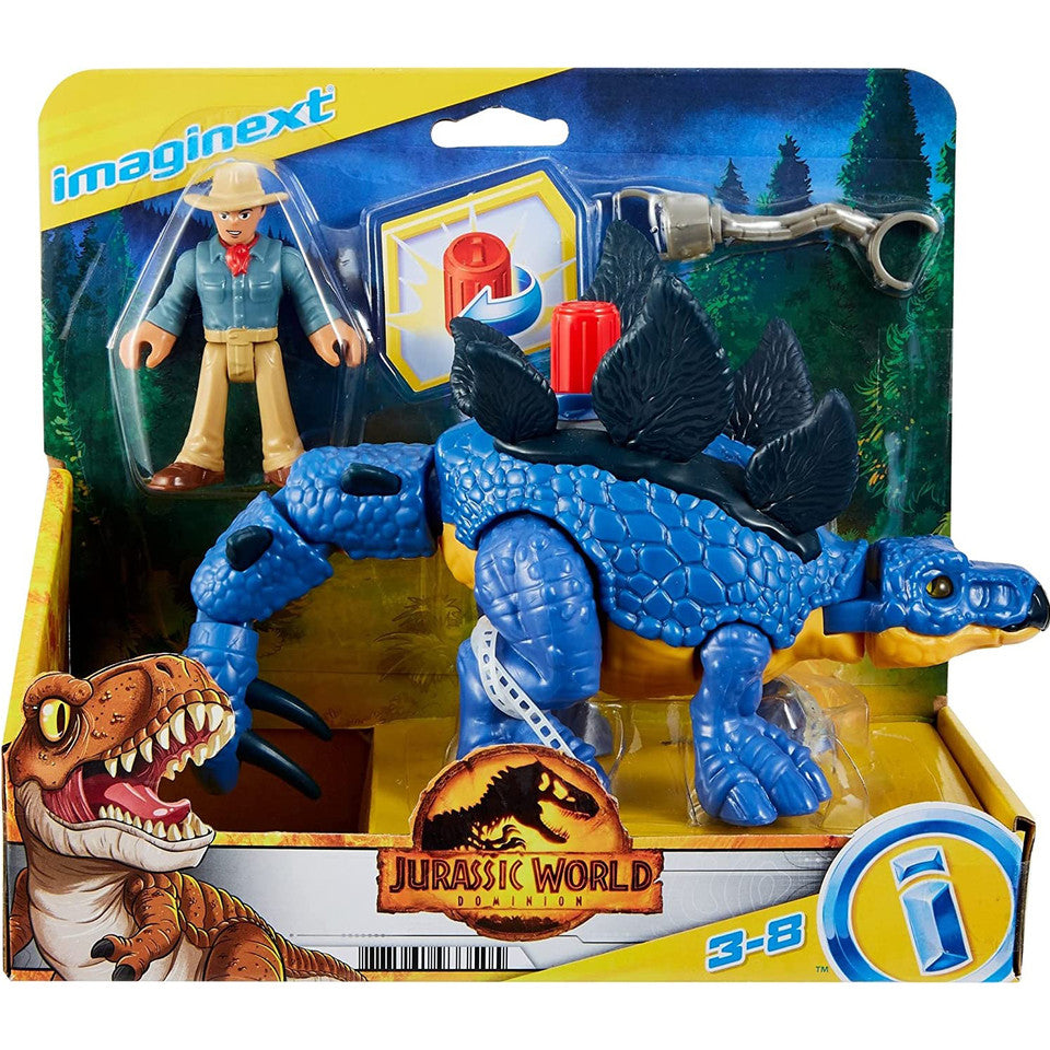 Imaginext Jurassic World Dominion Stegosaurus Dinosaur & Dr. Alan Grant