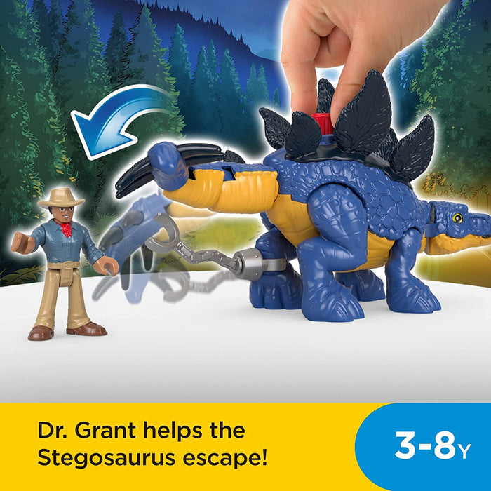 Imaginext Jurassic World Dominion Stegosaurus Dinosaur & Dr. Alan Grant