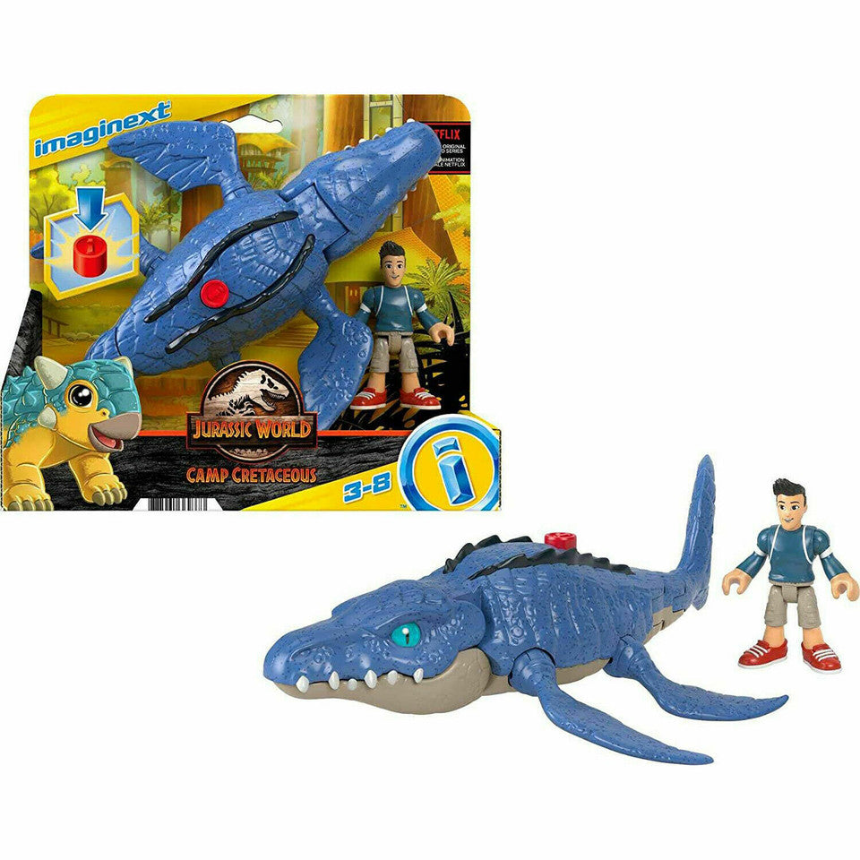 Jurassic World Camp Cretaceous Mosasaurus & Kenji Action Figures