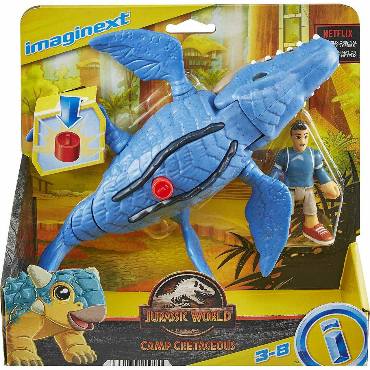 Jurassic World Camp Cretaceous Mosasaurus & Kenji Action Figures