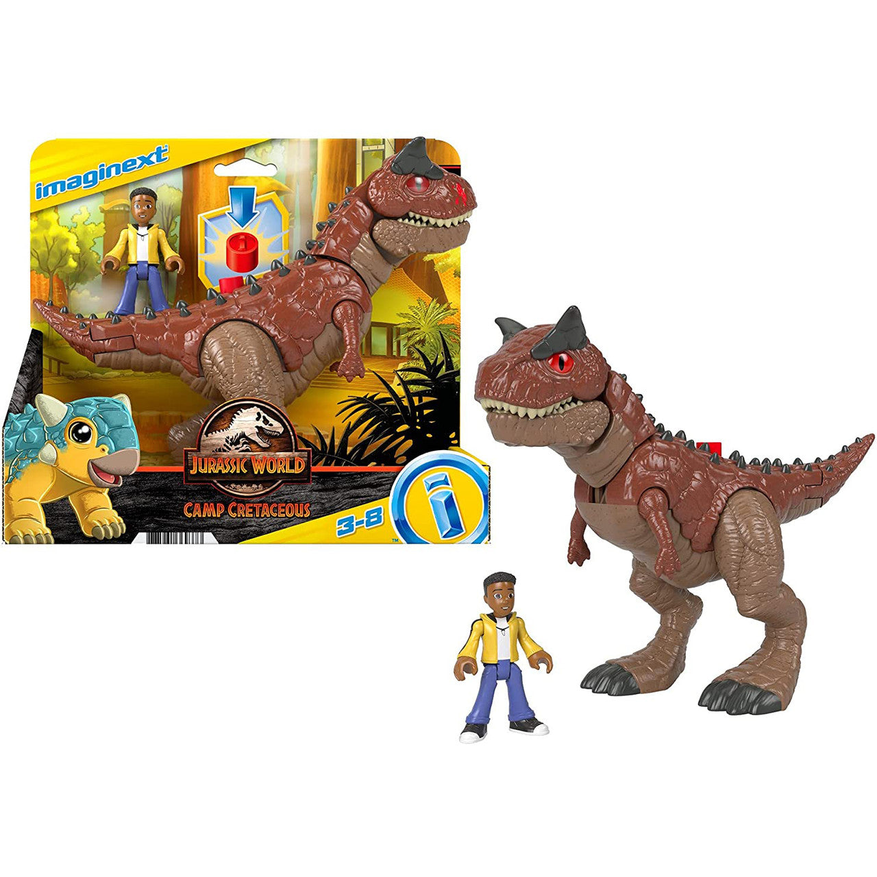 Imaginext Jurassic World Camp Cretaceous Carnotaurus Toro and Darius