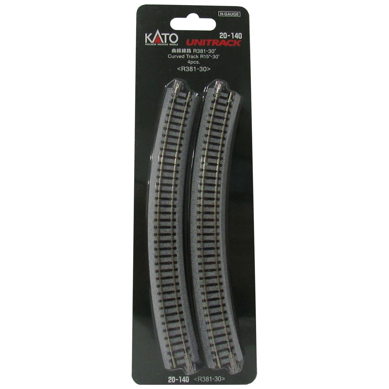Kato N Scale Unitrack 30 Degree Radius Curve Track 4 Pieces 20-140
