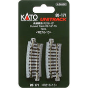 Kato N Unitrack 8 1/2 Radius 15 Degree Curve 4 Pieces 20-171