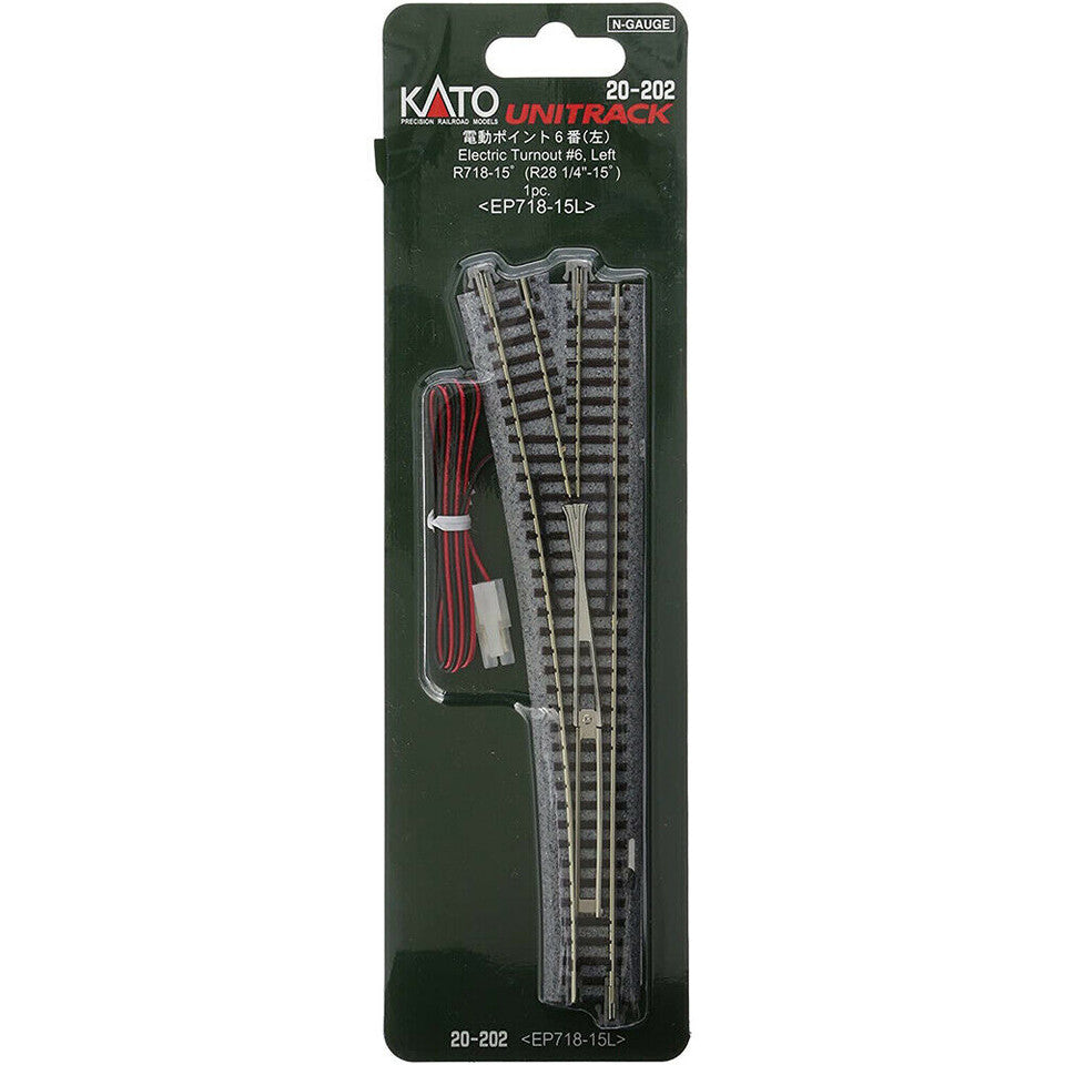 Kato N Scale Unitrack Remote Left Hand Turnout 20-202