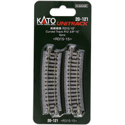 Kato N Scale Unitrack 15 Degree Radius Curve Track 4 Pieces 20-121
