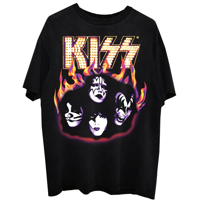 Kiss Airbrushed Flames Logo Unisex T-Shirt