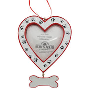 Kurt Adler Heart Picture Frame With Dog Bone Ornament