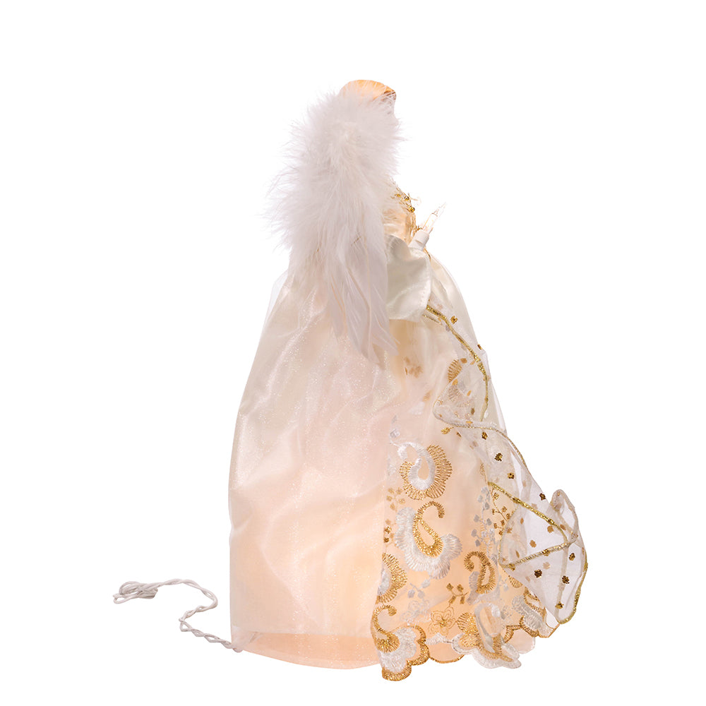 Kurt Adler 14 Inch UL 10 Light Gold Angel Treetop UL1074