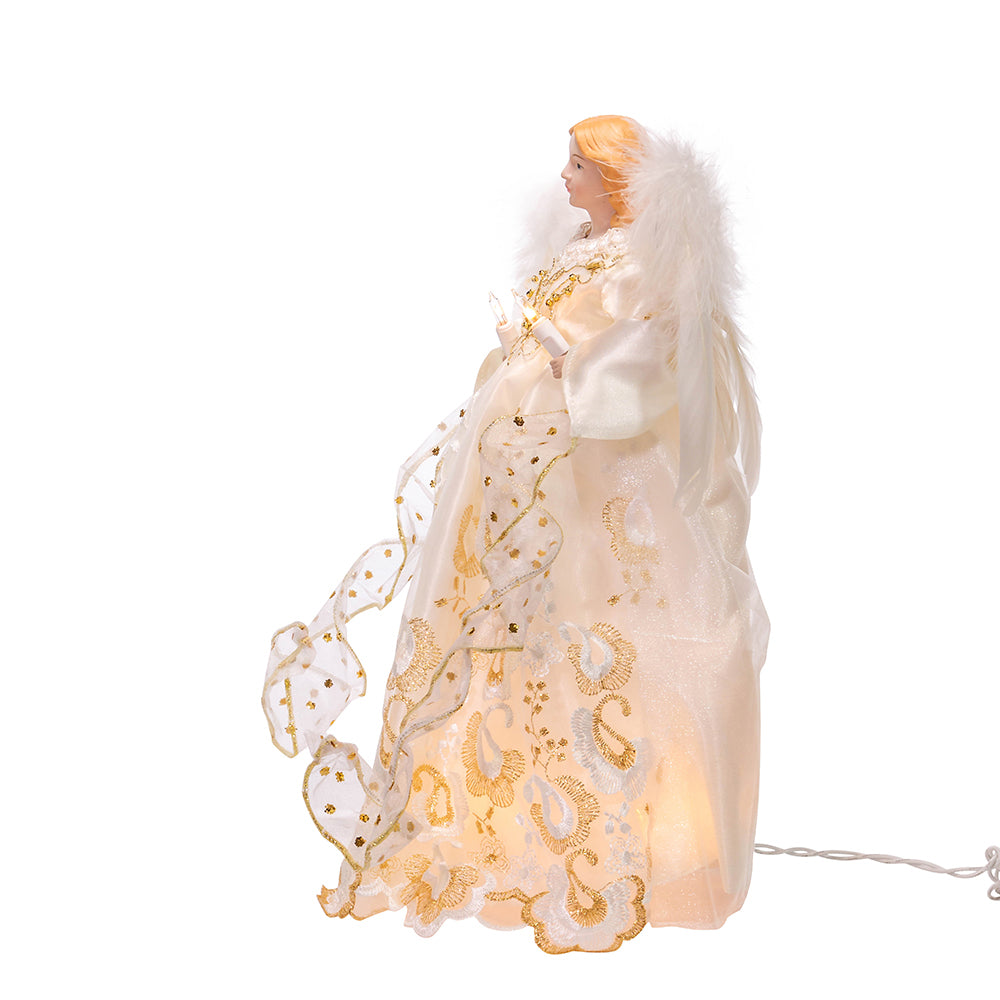 Kurt Adler 14 Inch UL 10 Light Gold Angel Treetop UL1074