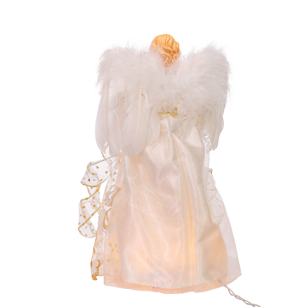 Kurt Adler 14 Inch UL 10 Light Gold Angel Treetop UL1074