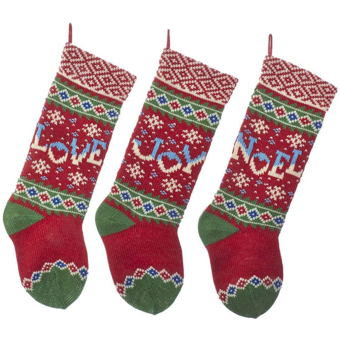 Kurt Adler 20 Inch Knit Joy Noel and Love Stockings 3 Piece B0694