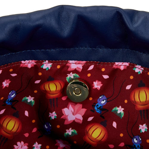 Loungefly Disney Mulan Castle Cinch Sack Crossbody Bag