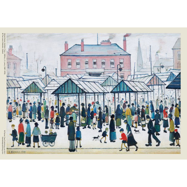 L.S. Lowry Market Scene Northern Town 1939
