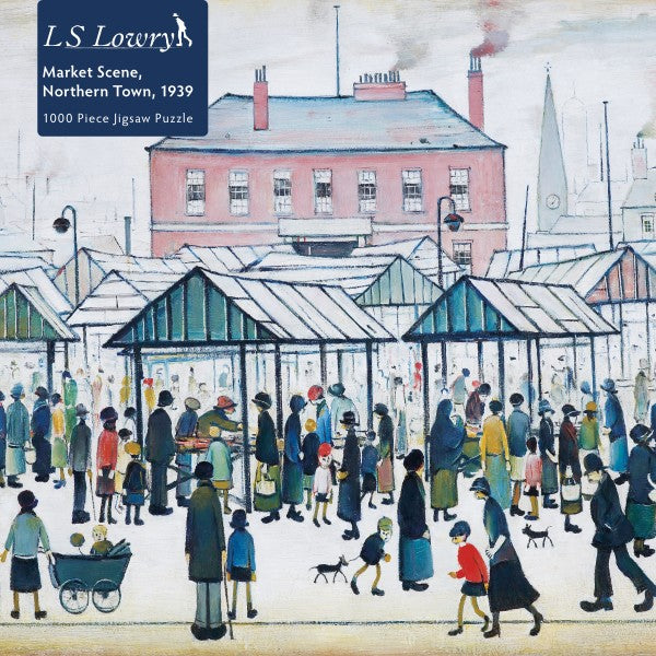 L.S. Lowry Market Scene Northern Town 1939