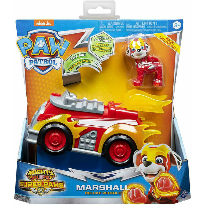 Paw Patrol Mighty Pups Super Paws Marshall Deluxe Vehicle