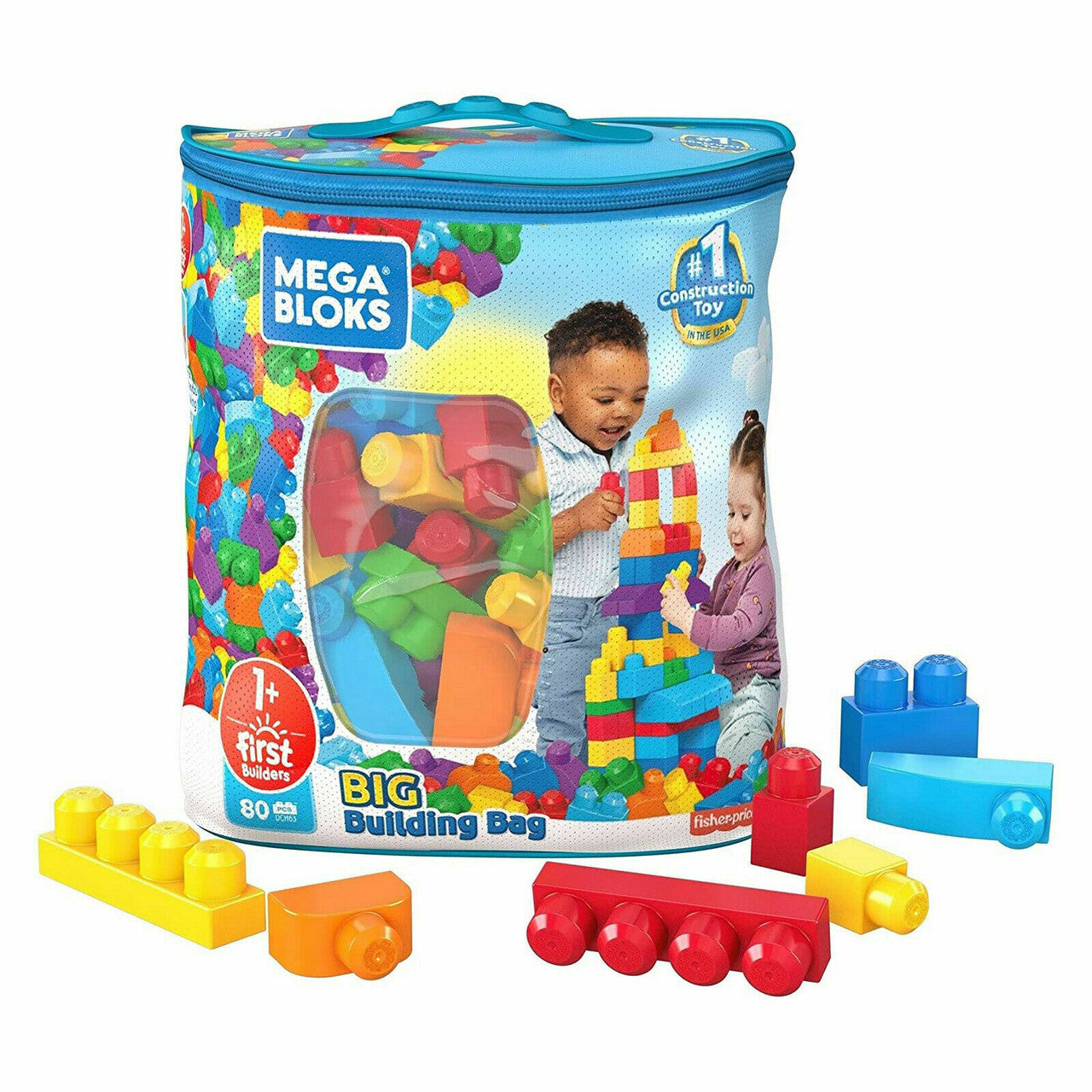 Mega Bloks First Builders Big Building Blocks Bag 80 Pieces