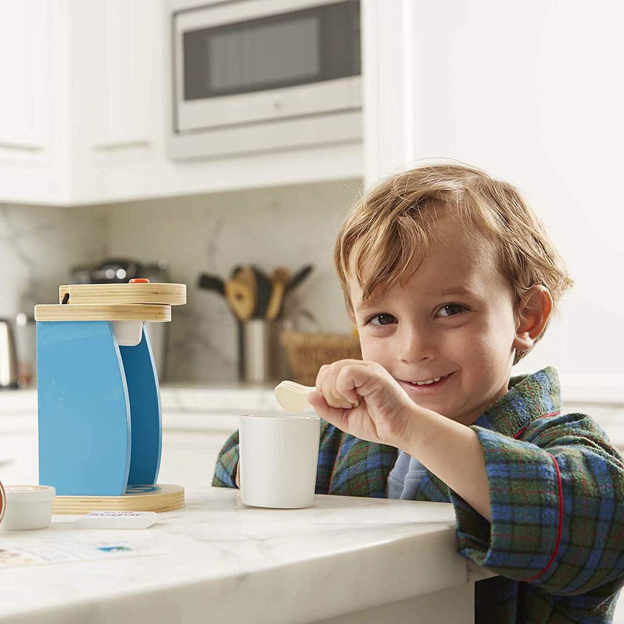 Melissa & Doug Brew and Serve Wooden Coffee Maker Set