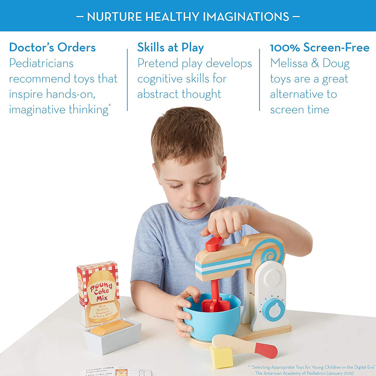 Melissa & Doug Make-a-Cake Wooden Mixer Set