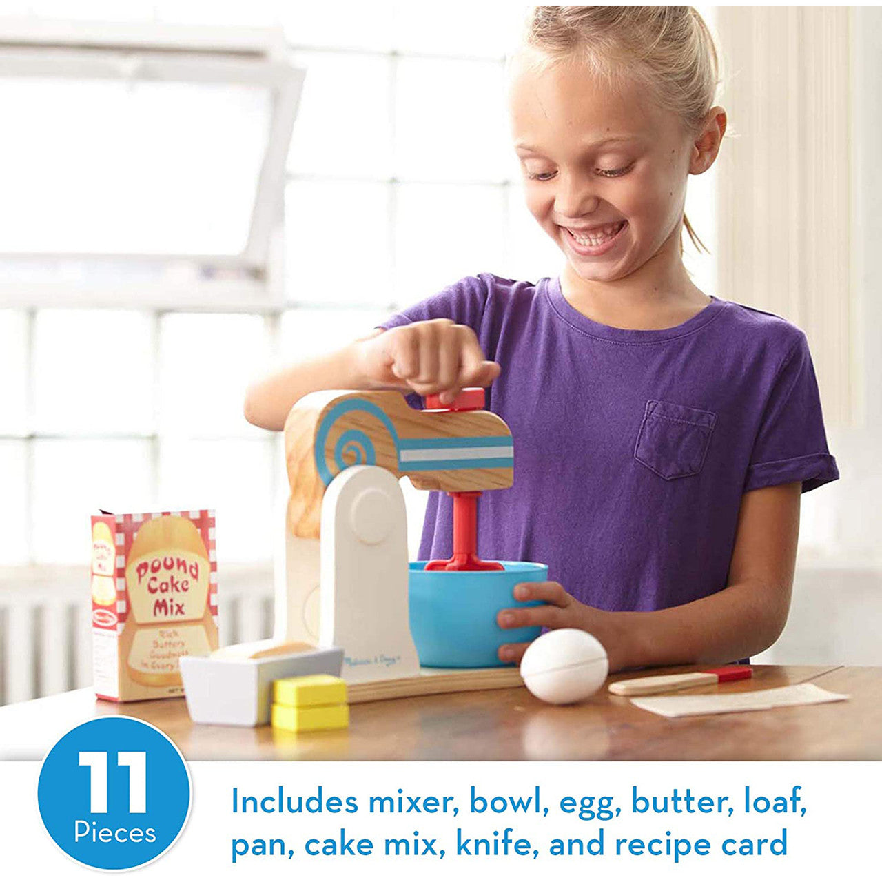 Melissa & Doug Make-a-Cake Wooden Mixer Set