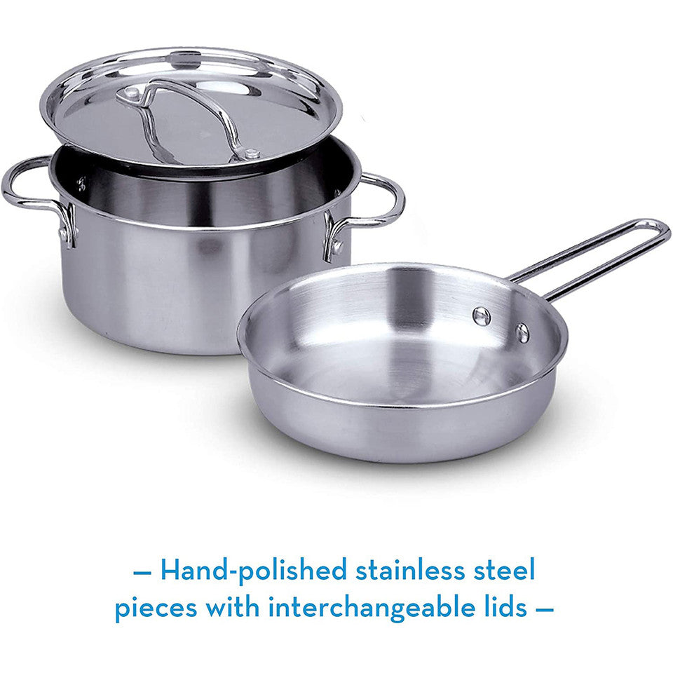 Melissa & Doug Stainless Steel Pots & Pans Set