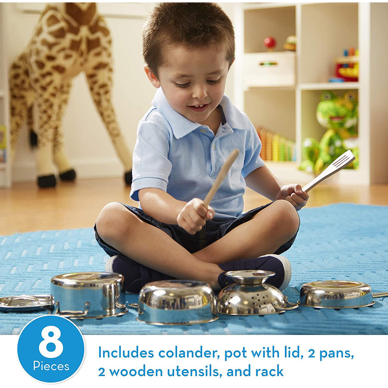 Melissa & Doug Stainless Steel Pots & Pans Set